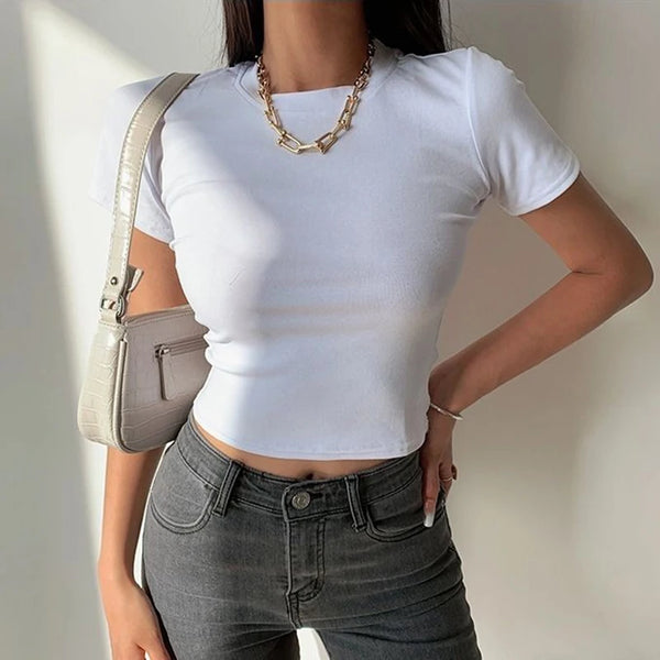 Kurzärmeliges Basic-T-Shirt für Frauen - 3er-Set