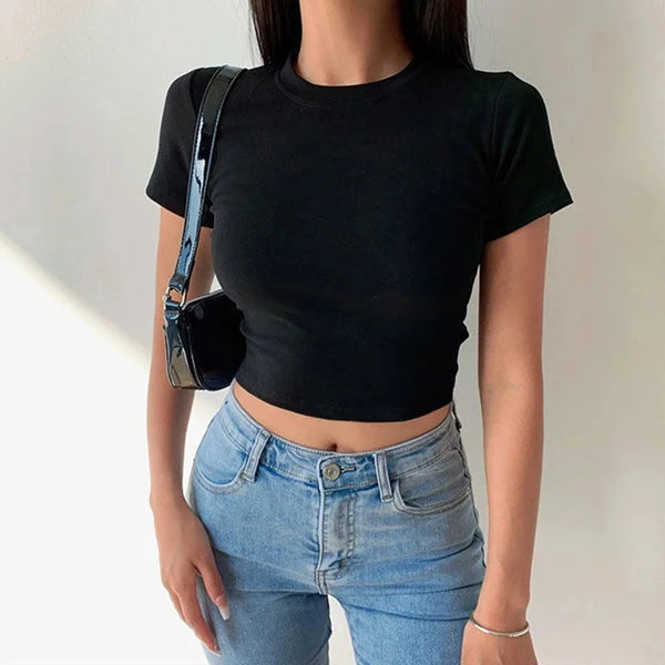 Kurzärmeliges Basic-T-Shirt für Frauen - 3er-Set