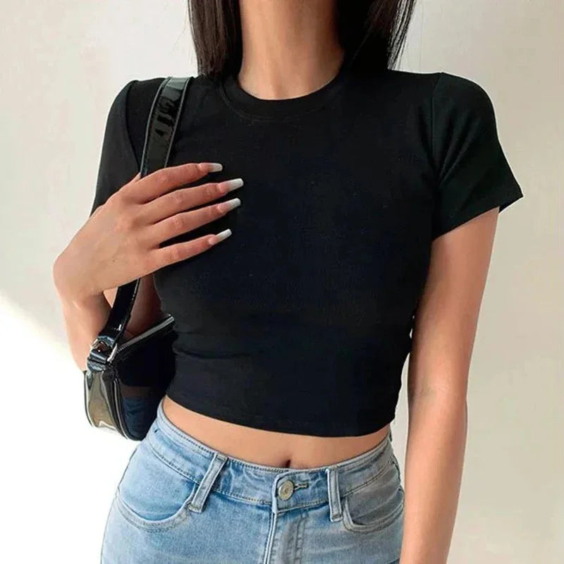 Kurzärmeliges Basic-T-Shirt für Frauen - 3er-Set