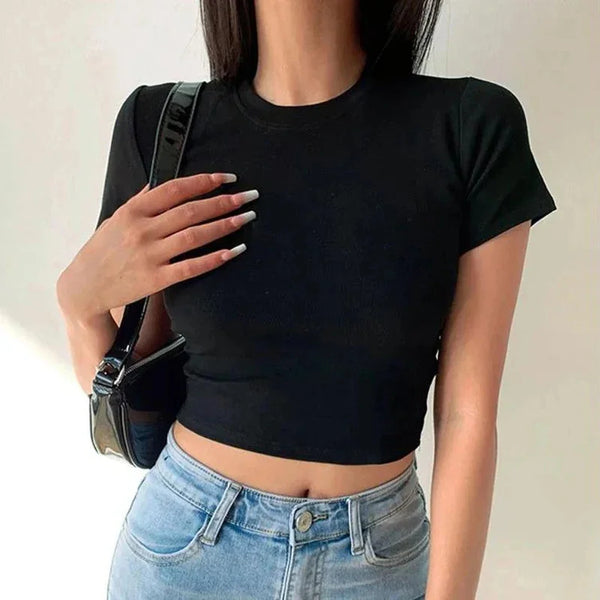 Kurzärmeliges Basic-T-Shirt für Frauen - 3er-Set