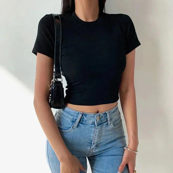 Kurzärmeliges Basic-T-Shirt für Frauen - 3er-Set