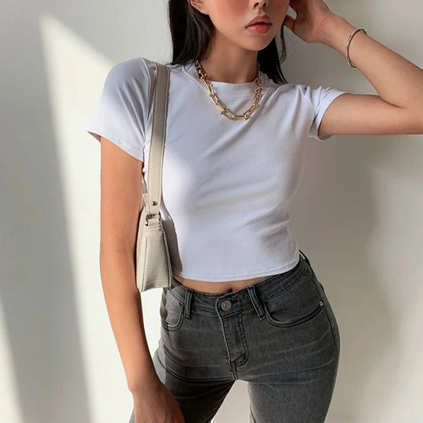 Kurzärmeliges Basic-T-Shirt für Frauen - 3er-Set